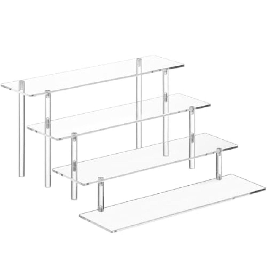 Display Risers Set - Rak Penyimpanan Parfum Akrilik 4 Tingkat,