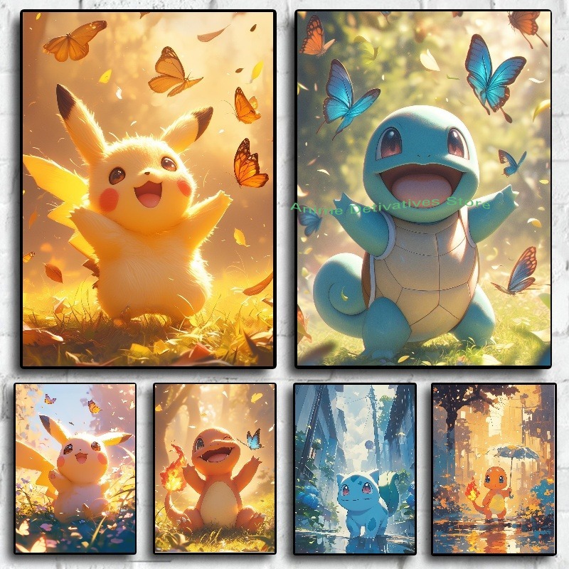 Pokemon Binder Card - Figur Anime Hd Charizard Bulbasaur Squirtle